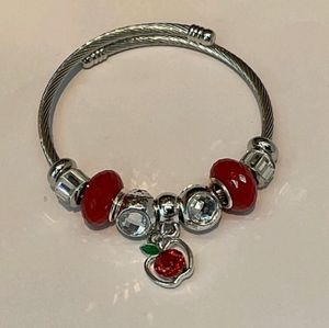 New Apple Heart Charm Bangle